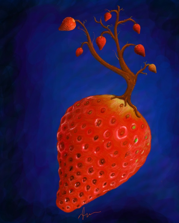 Strawberry - photoshop painting by Nicole Barker