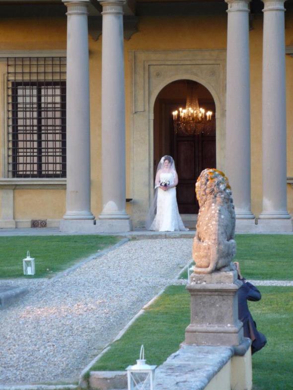 Bride Walking Down The Aisle - Fiesole, Italy - 10-8-2012 - photo by Audrie Lawrence
