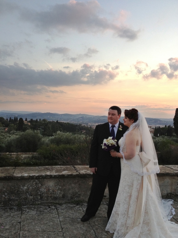 Bride and Groom After Ceremony - Fiesole, Italy - 10-8-2012 - photo by Evan O'Reilly