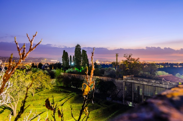 Night View Of Florence From The Wedding Venue Terrace - Fiesole, Italy - 10-8-2012 - photo by SuperClearyPhoto
