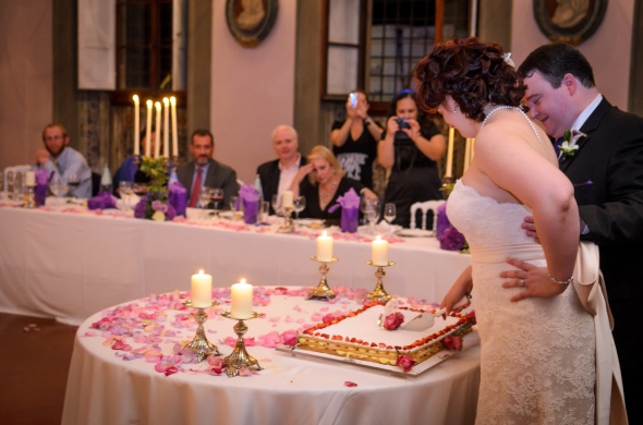 Bride And Groom Cut The Cake - Fiesole, Italy - 10-8-2012 - photo by SuperClearyPhoto