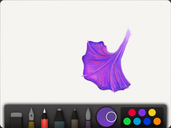 Sketching with a colored pencil in the Paper iPad app by FiftyThree - "Flower" illustration by Nicole Cleary